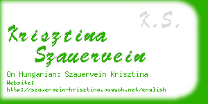 krisztina szauervein business card